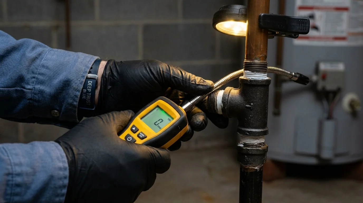 Gas leak detection with electronic sniffer by Johns Plumbing LLC in Aliquippa